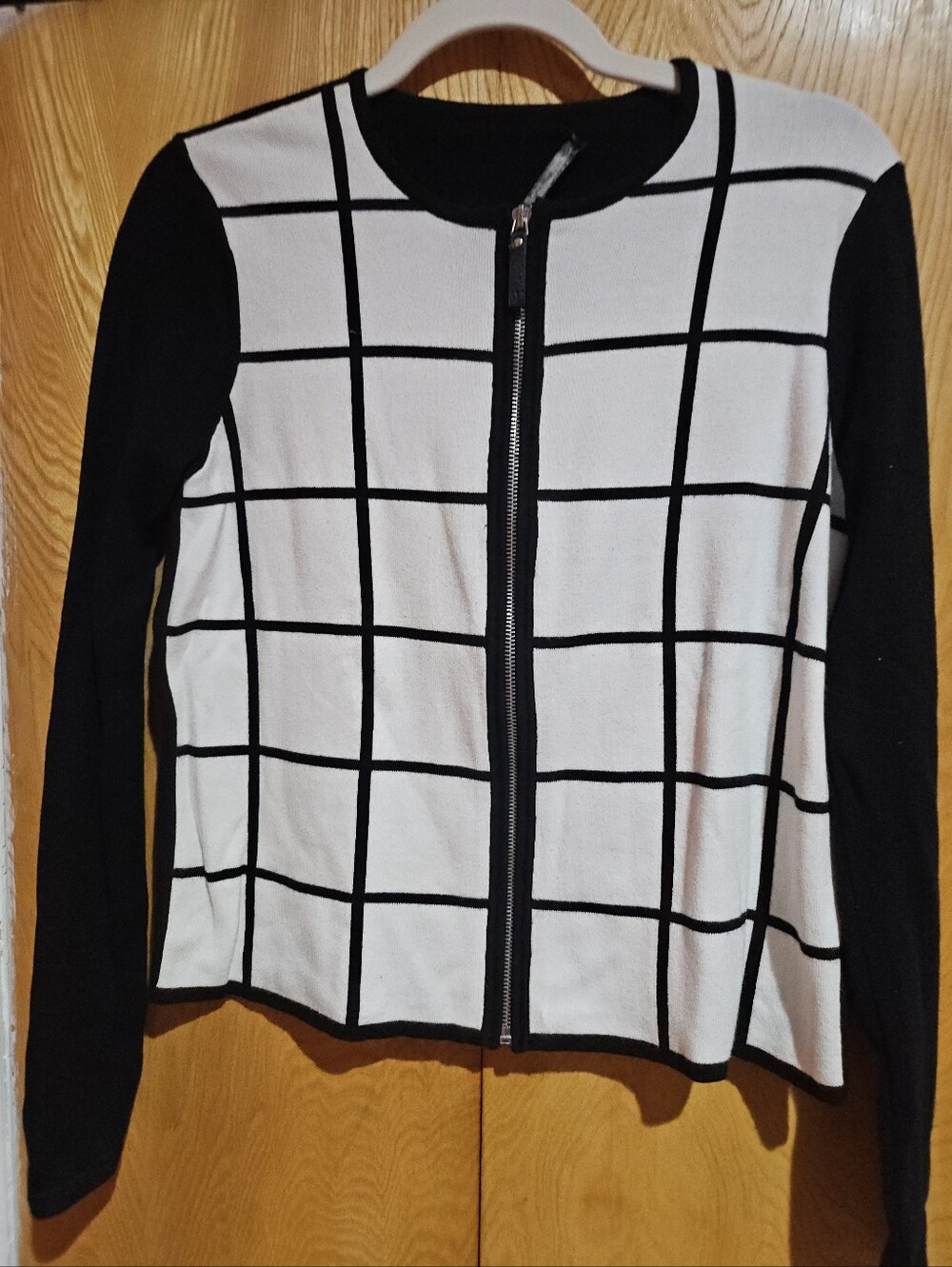 Ralph Lauren Black and White Grid Zip Jacket
